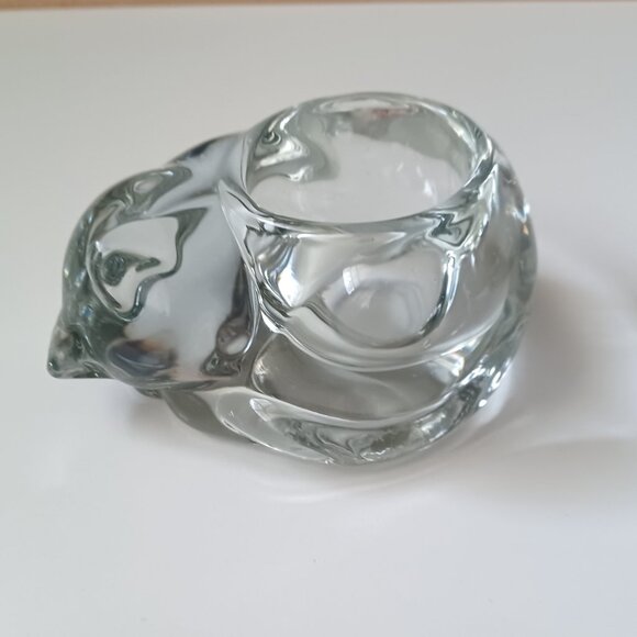 Lot of Two Glass Sleeping Cat Votive Candle Holders Avon and Unknown - Picture 2 of 9